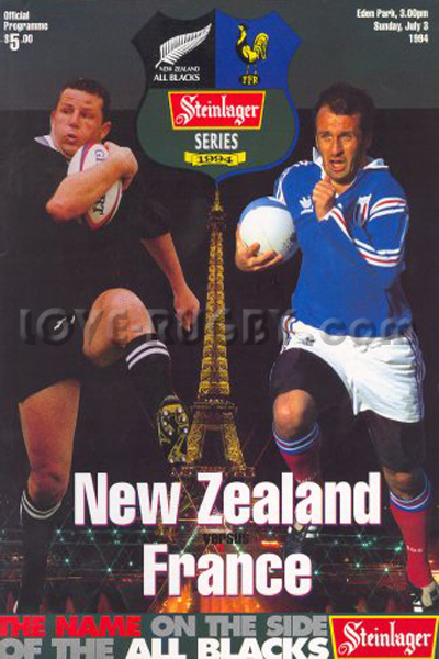 1994 New Zealand v France  Rugby Programme
